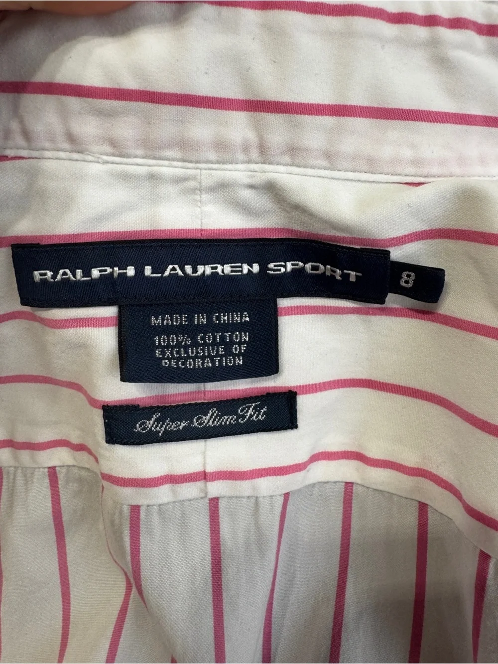 Ralph Lauren White Shirt with Pink Stripes - Picture 8 of 16